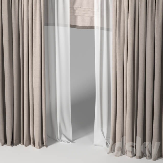 Curtains in two colors Roman curtain