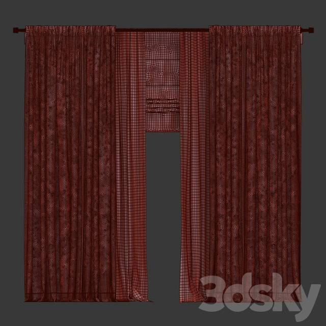 Curtains in two colors Roman curtain