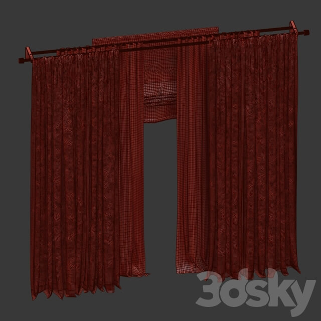 Curtains in two colors Roman curtain