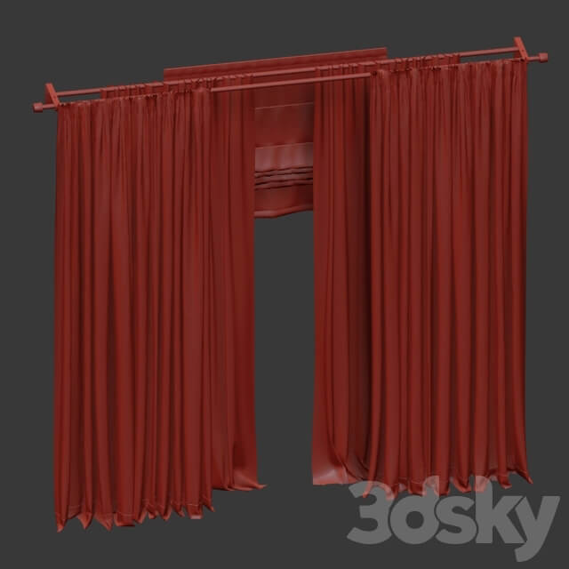 Curtains in two colors Roman curtain