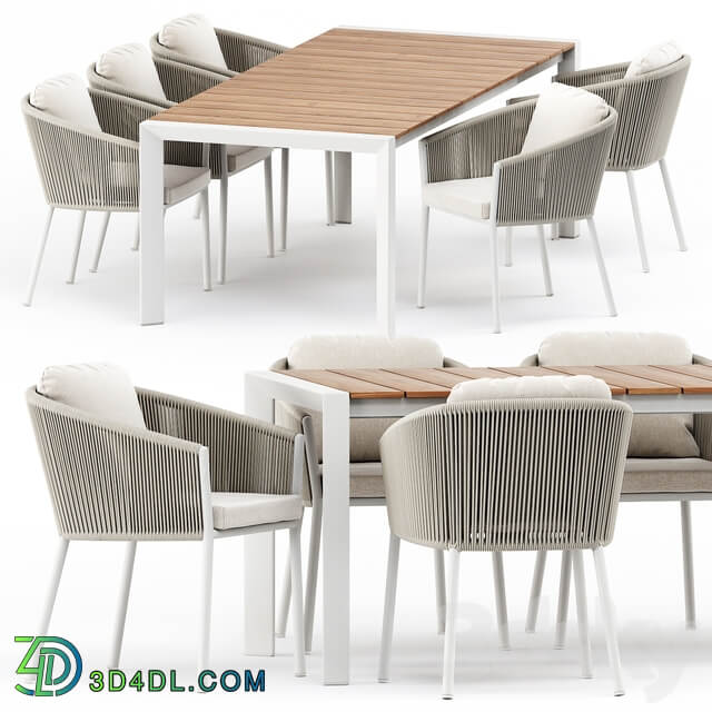Table Chair OMER ARMCHAIR and ALEXA EXTENDABLE TABLE 62 by akulaliving