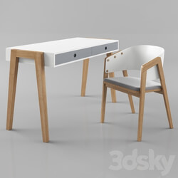 Table Chair VOX Concept desk with VOX Uni chair white 