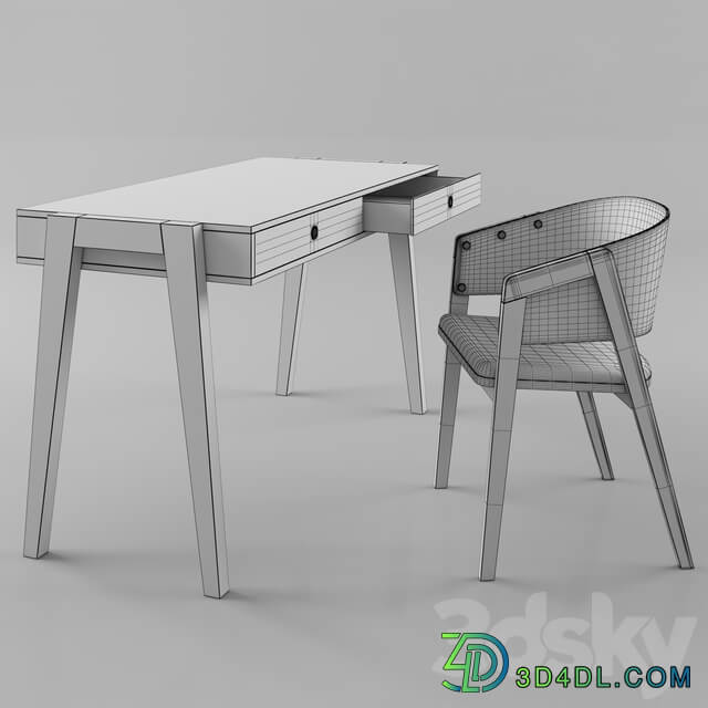 Table Chair VOX Concept desk with VOX Uni chair white