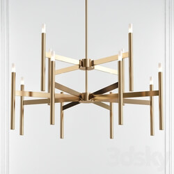 24 Light Sputnik Modern Linear LED Chandelier Pendant light 3D Models 