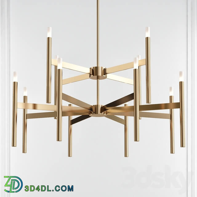 24 Light Sputnik Modern Linear LED Chandelier Pendant light 3D Models