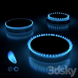 Gas hob flame 