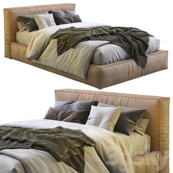 Bed Flexteam Leather bed SLIM ONE 