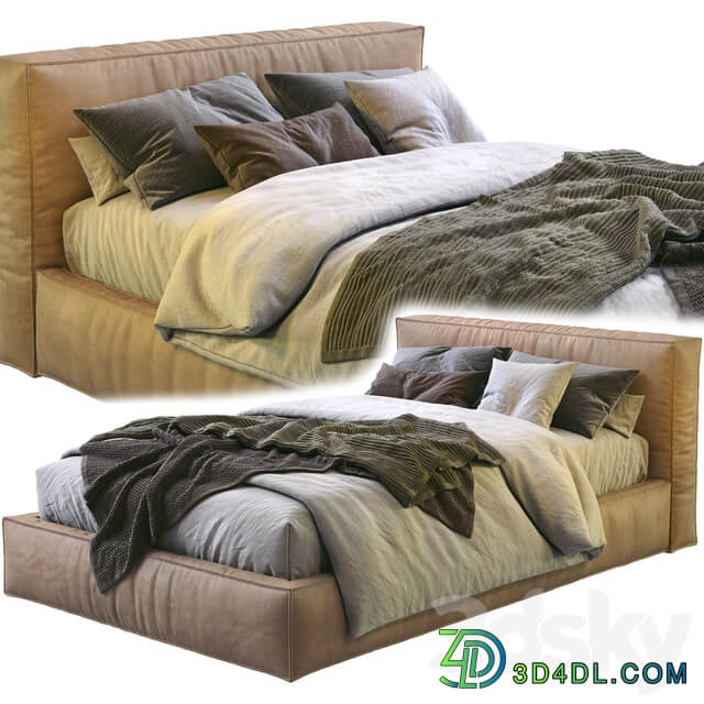 Bed Flexteam Leather bed SLIM ONE