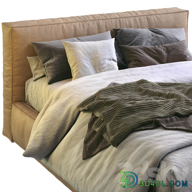 Bed Flexteam Leather bed SLIM ONE