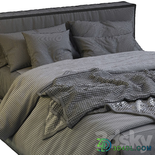 Bed Flexteam Leather bed SLIM ONE