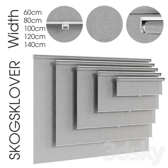 SKOGSKLÖVER. Roller blind.grey