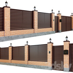 Fence with a gate and a wicket 7 