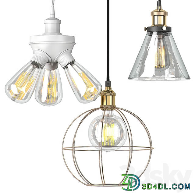 PENDANT SET 12 Pendant light 3D Models