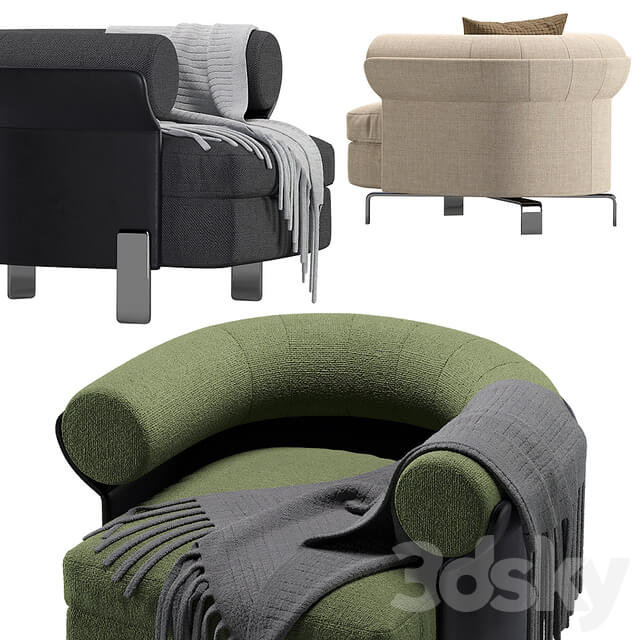 Minotti Mattia armchair 4 colors version 3D Models