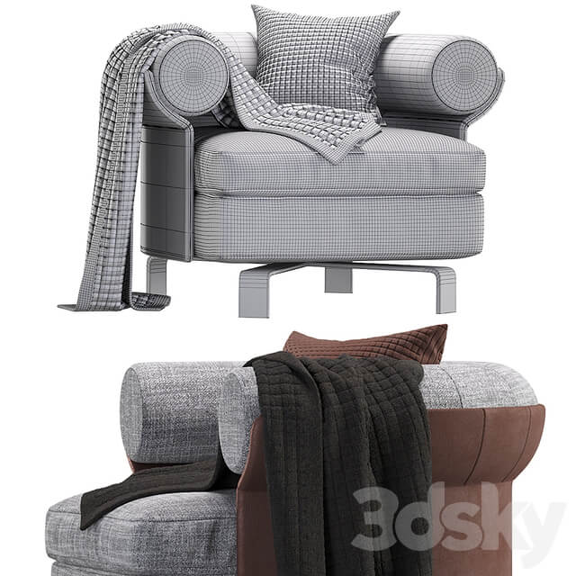 Minotti Mattia armchair 4 colors version 3D Models
