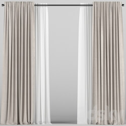 Curtains with tulle. 