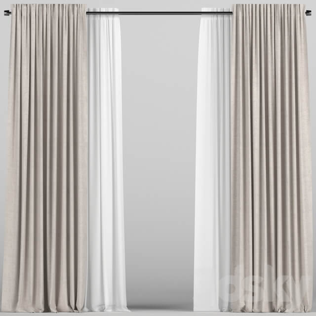 Curtains with tulle.