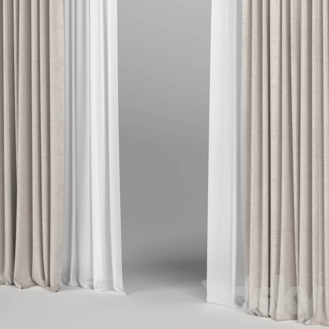 Curtains with tulle.