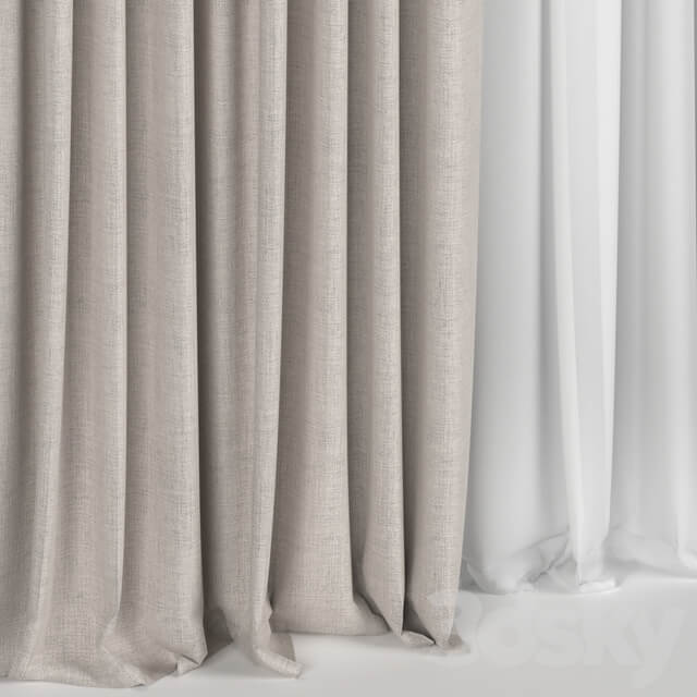 Curtains with tulle.