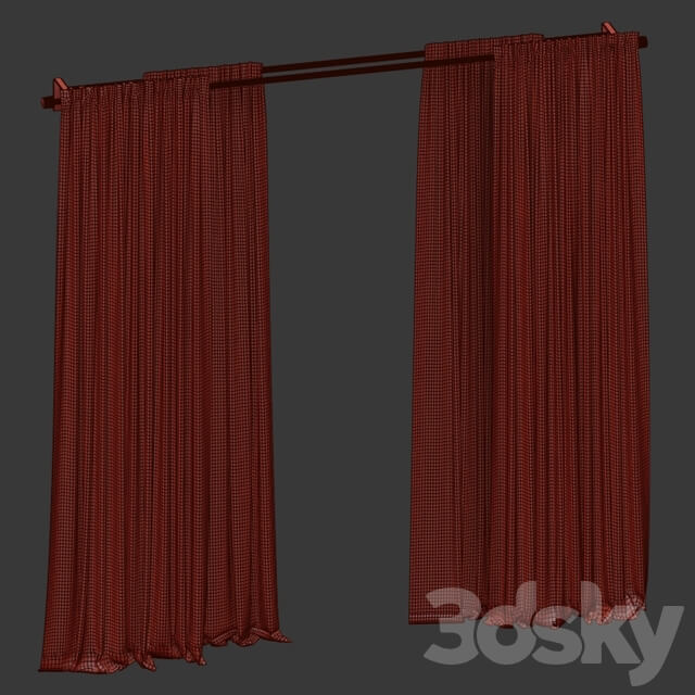 Curtains with tulle.