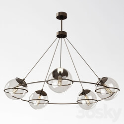 Hathoway 5 Light Wagon Wheel Chandelier Pendant light 3D Models 