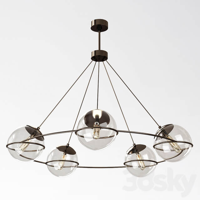 Hathoway 5 Light Wagon Wheel Chandelier Pendant light 3D Models