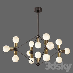 Modo Chandelier 14 Milk Bulb Pendant light 3D Models 