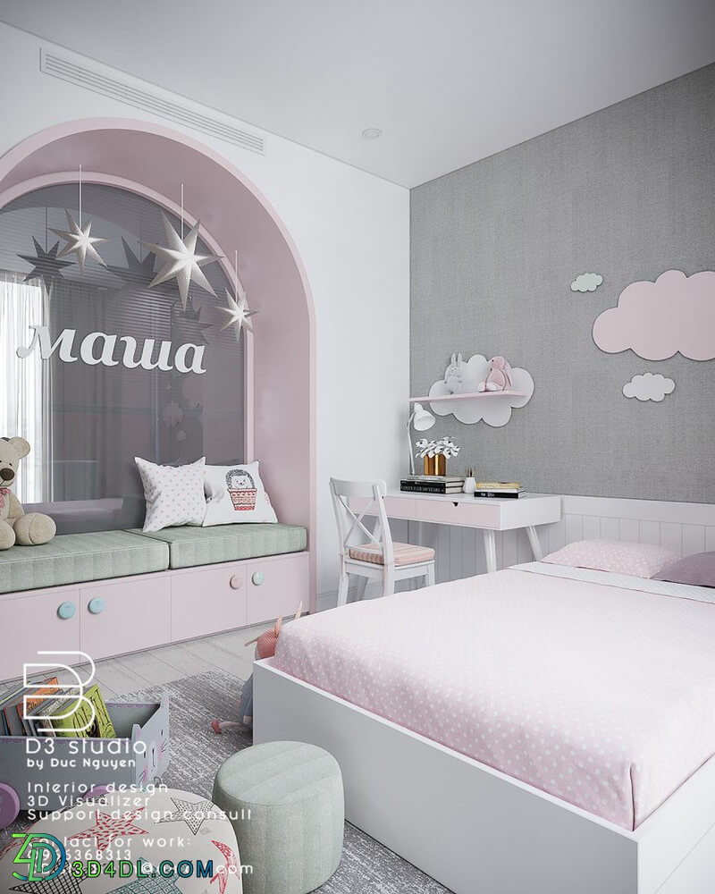 3D Interior Scenes File 3dsmax Model Bedroom 124 By DucNguyen