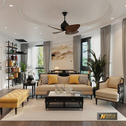  Living Room - Kitchen Interior by Le Viet Dung 
