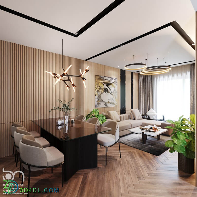 3D Interior Scenes File 3dsmax Model Dining- Livingroom 13 By NguyenBaoNgoc