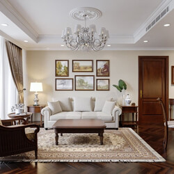 Living Room - Kitchen Interior Model By Le Ti 