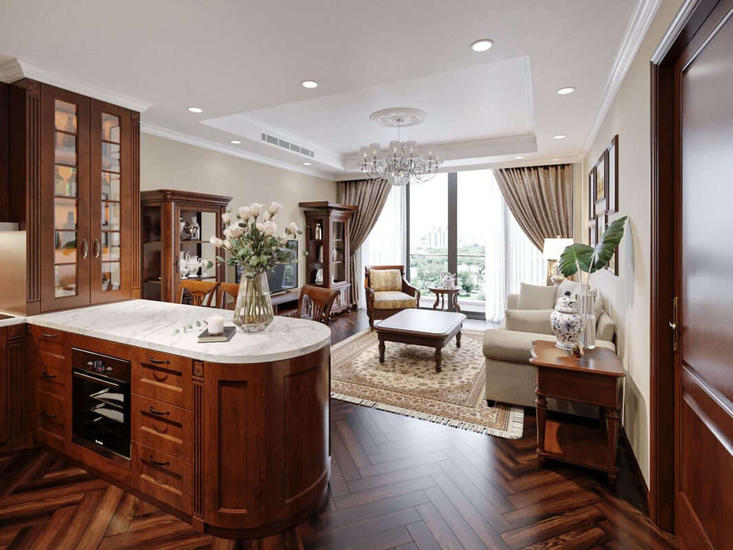  Living Room - Kitchen Interior Model By Le Ti