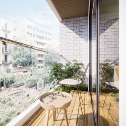 3D Exterior Balcony 9 Scene File 3dsmax  