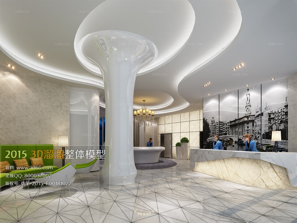 Reception hall 3d model 26