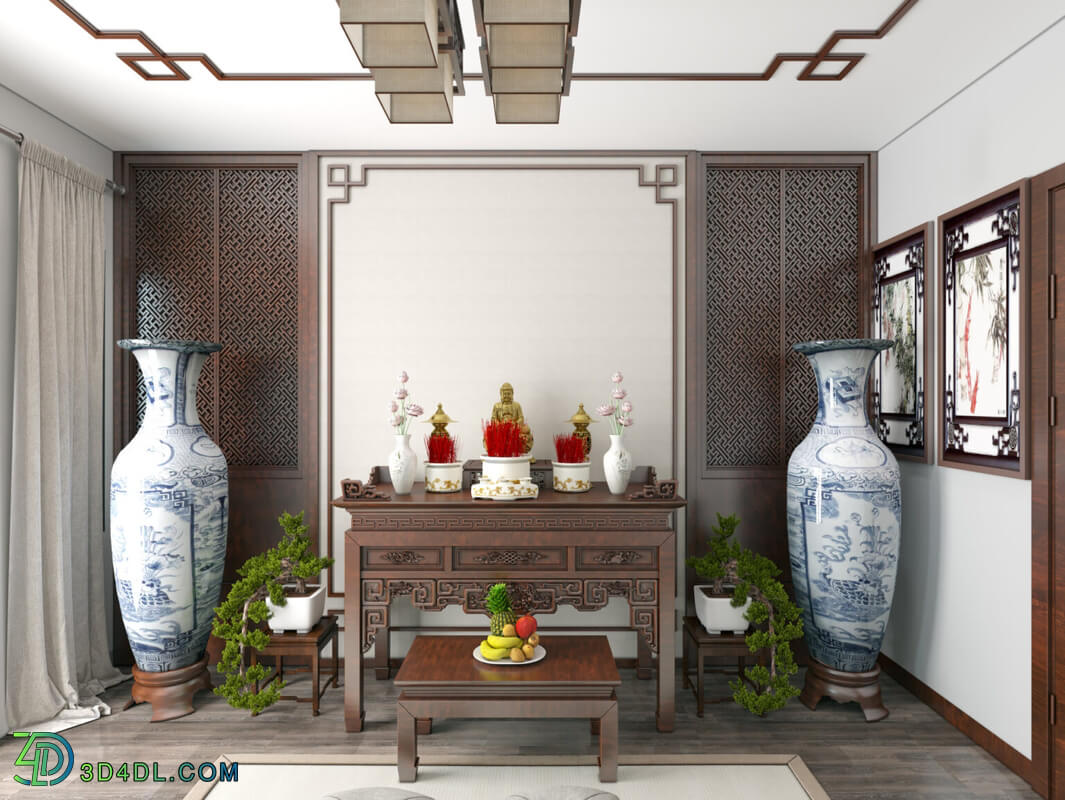 3D Interior Scenes File 3dsmax Model Altar Room 15 By ThangThachThat