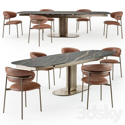 Table Chair Calligaris Cameo table open Oleandro chair 
