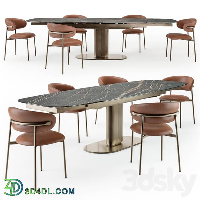 Table Chair Calligaris Cameo table open Oleandro chair