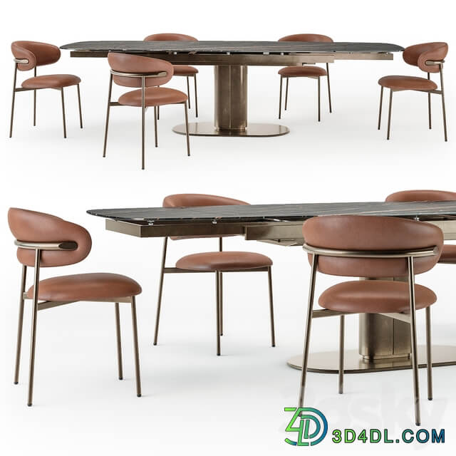 Table Chair Calligaris Cameo table open Oleandro chair