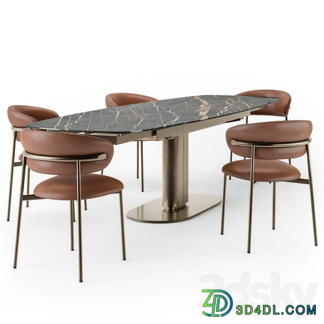 Table Chair Calligaris Cameo table open Oleandro chair