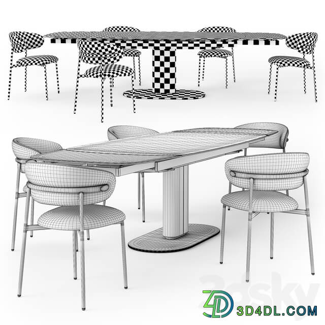Table Chair Calligaris Cameo table open Oleandro chair
