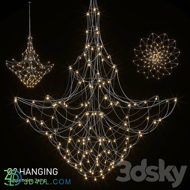 Baxter q2 suspension chandelier Pendant light 3D Models