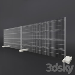 Temporary fencing with concrete base 