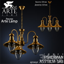 Arte Lamp Fisherman A5518LM 3AB Pendant light 3D Models 