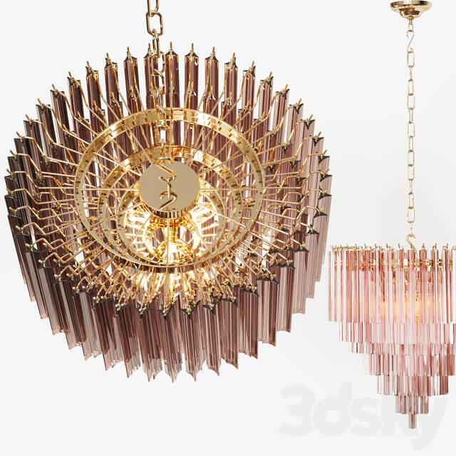 Eichholtz CHANDELIER NOVA rose glass Pendant light 3D Models