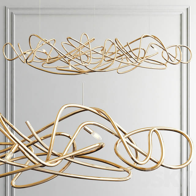 Apparatus Doodle Ring Chandelier 3 type Pendant light 3D Models