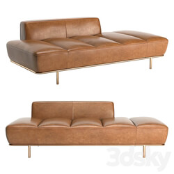 CB2 Lawndale Saddle Leather Daybed With Brass Base 