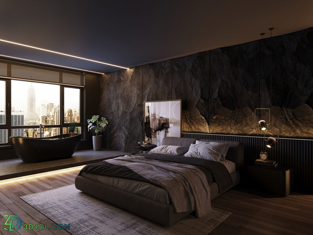 3D Interior Scenes File 3dsmax Model Bedroom 300 By AAconcept