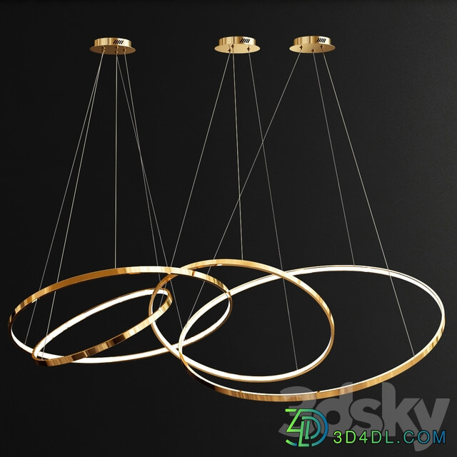 Collection ring chandeliers Pendant light 3D Models