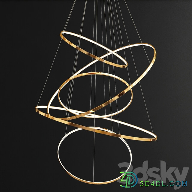 Collection ring chandeliers Pendant light 3D Models