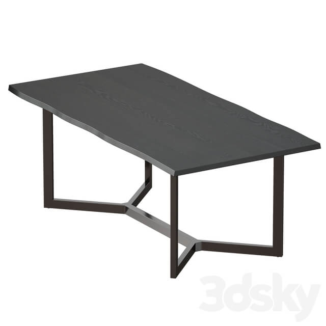 Verge Black Live Edge Dining Tables Crate and Barrel 3D Models